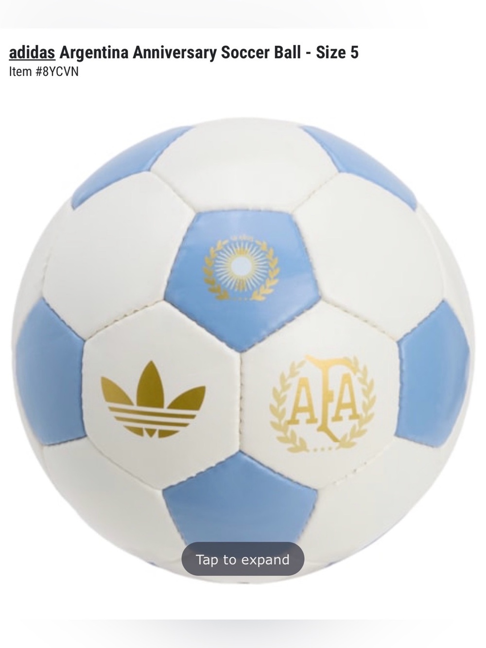 ADIDAS Argentina Anniversary Soccer Ball - Size 5